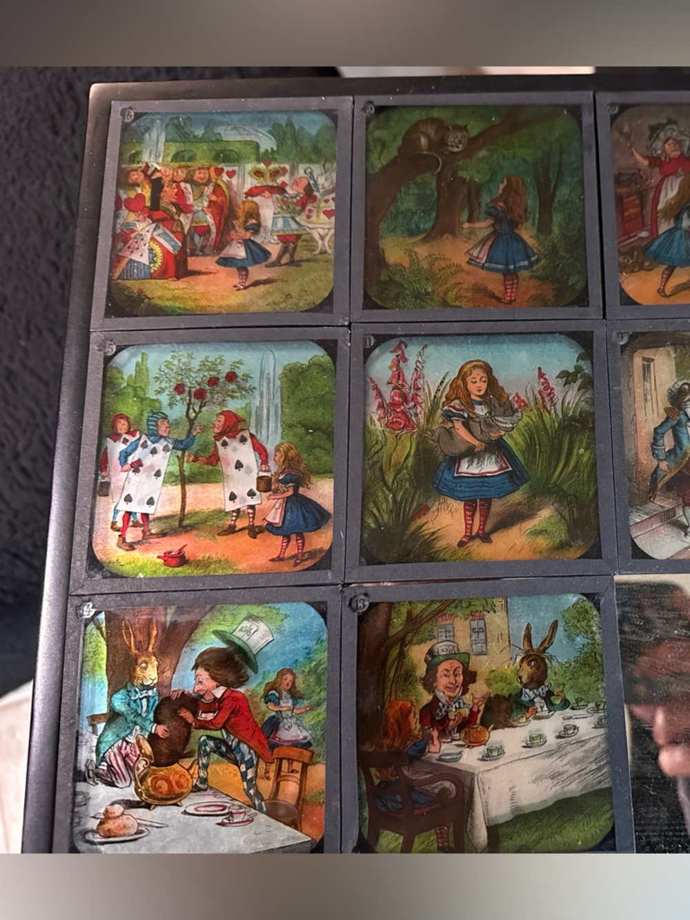 Alice in Wonderland Primus Magic Lantern Slides #777 Chapter II complete set box - Picture 7 of 16